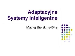 adaptacyjne systemy inteligentne