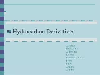 Hydrocarbon Derivatives