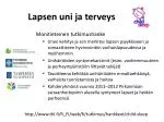 Lapsen uni ja terveys - slide 1