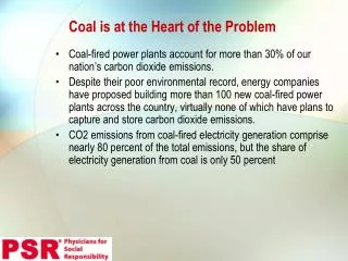Coal is at the Heart of the Problem