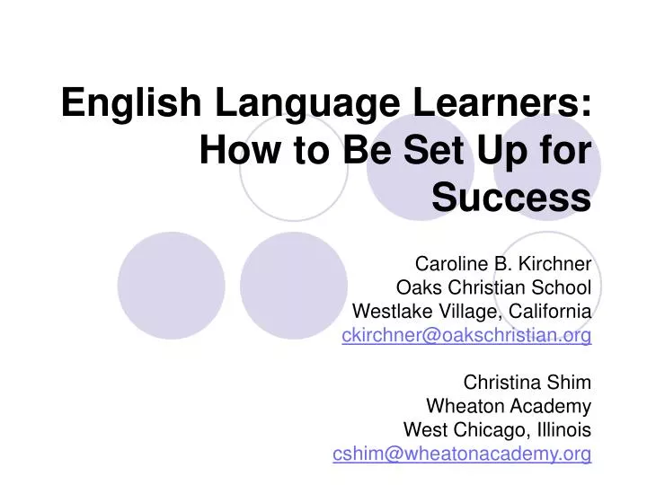 english language learners how to be set up for success