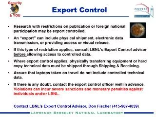 Export Control