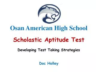 Osan American High School Scholastic Aptitude Test Developing Test Taking Strategies Doc Holley