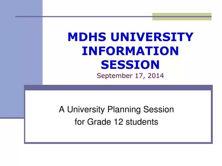 mdhs university information session september 17 2014