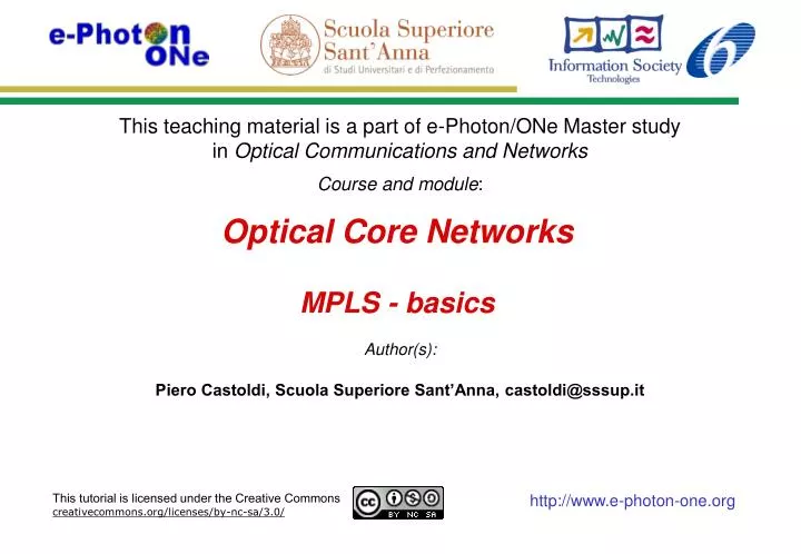 optical core networks mpls basics