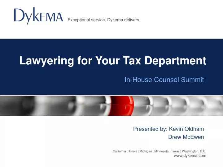 lawyering for your tax department