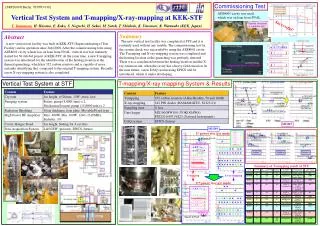 Vertical Test System and T-mapping/X-ray-mapping at KEK-STF