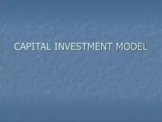 capital investment model