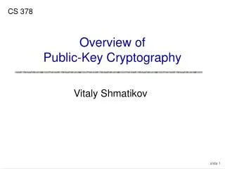 Overview of Public-Key Cryptography