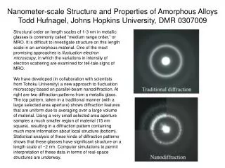 Nanometer-scale Structure and Properties of Amorphous Alloys