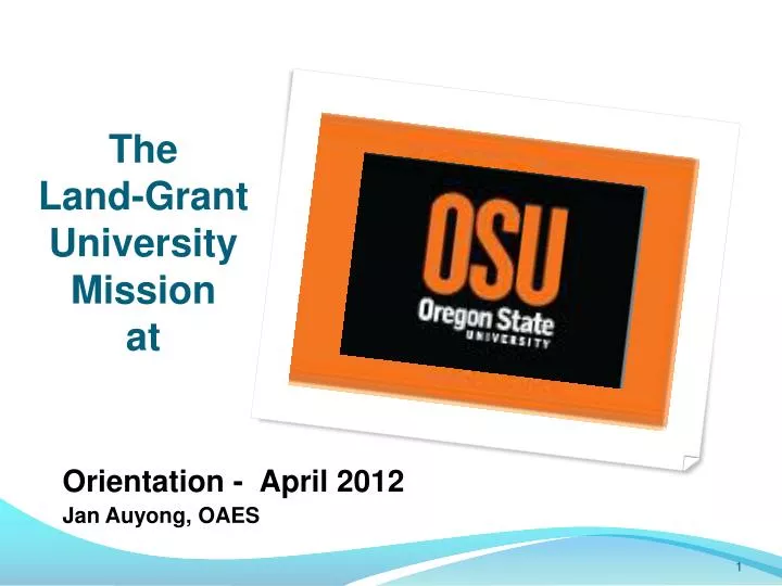 the land grant university mission at