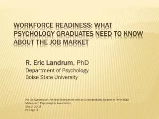 Workforce Readiness: What Psychology Graduates Need to Know About the Job Market
