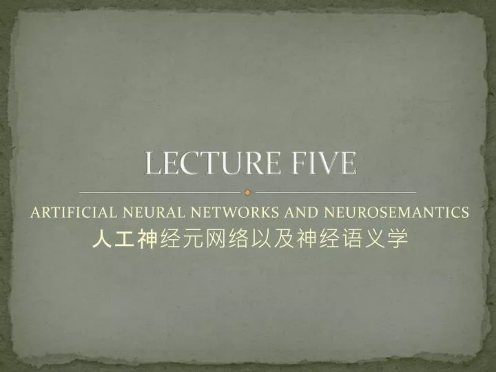 lecture five