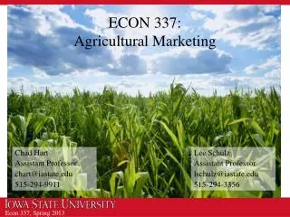 ECON 337: Agricultural Marketing