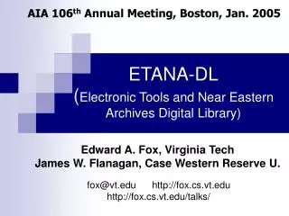 ETANA-DL ( Electronic Tools and Near Eastern Archives Digital Library)