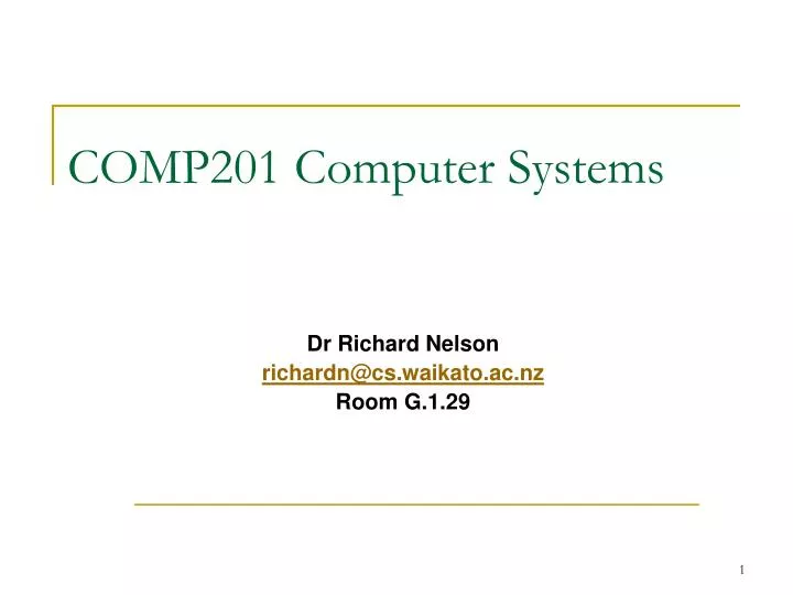 comp201 computer systems