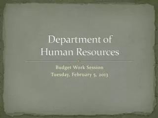 Department of Human Resources