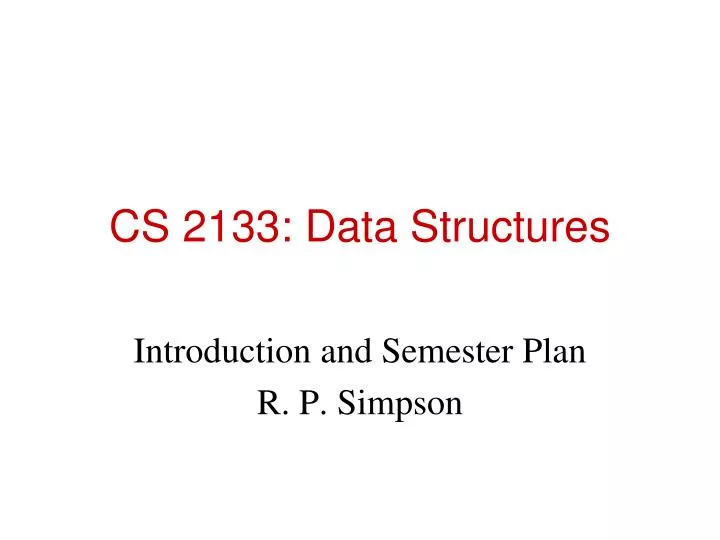 cs 2133 data structures