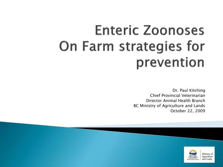 enteric zoonoses on farm strategies for prevention