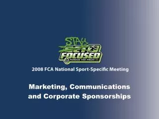 Marketing, Communications and Corporate Sponsorships