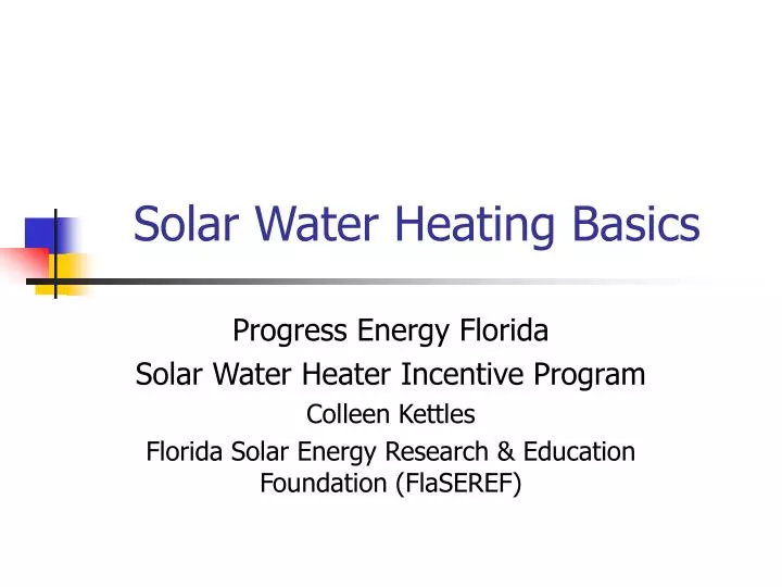 solar water heating basics