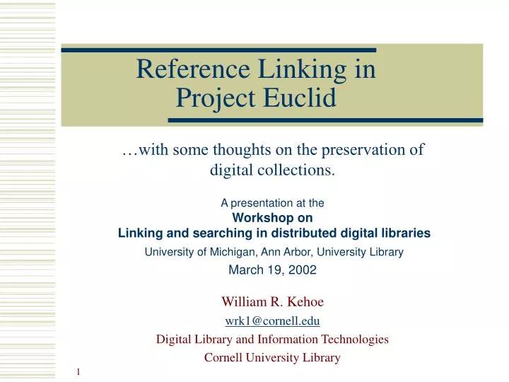 reference linking in project euclid