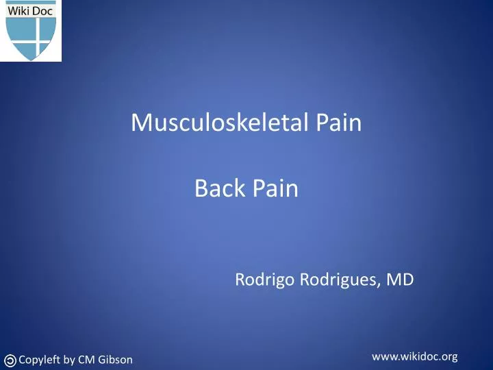 musculoskeletal pain back pain