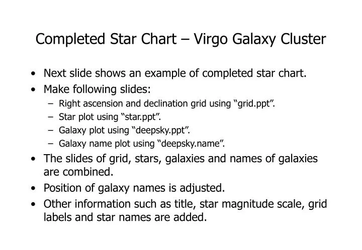 completed star chart virgo galaxy cluster