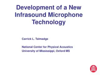 Development of a New Infrasound Microphone Technology