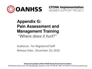 appendix g pain assessment and management training where does it hurt
