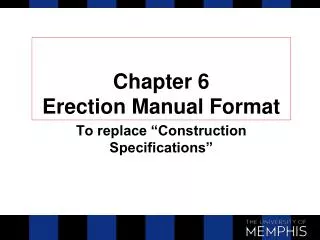 Chapter 6 Erection Manual Format
