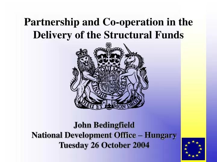 partnership and co operation in the delivery of the structural funds