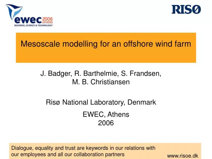 mesoscale modelling for an offshore wind farm
