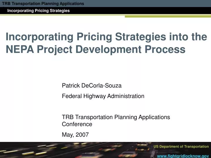incorporating pricing strategies into the nepa project development process