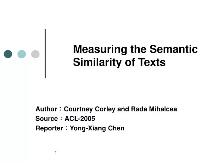 measuring the semantic similarity of texts