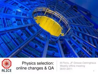 Physics selection: online changes &amp; QA