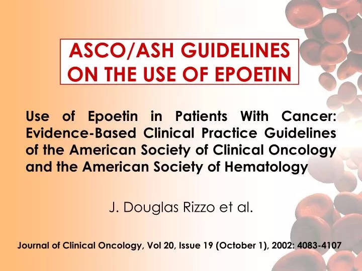 asco ash guidelines on the use of epoetin