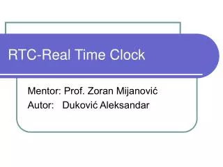 rtc real time clock