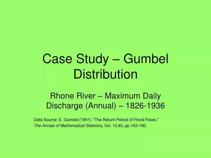 case study gumbel distribution