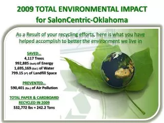 2009 TOTAL ENVIRONMENTAL IMPACT for SalonCentric -Oklahoma