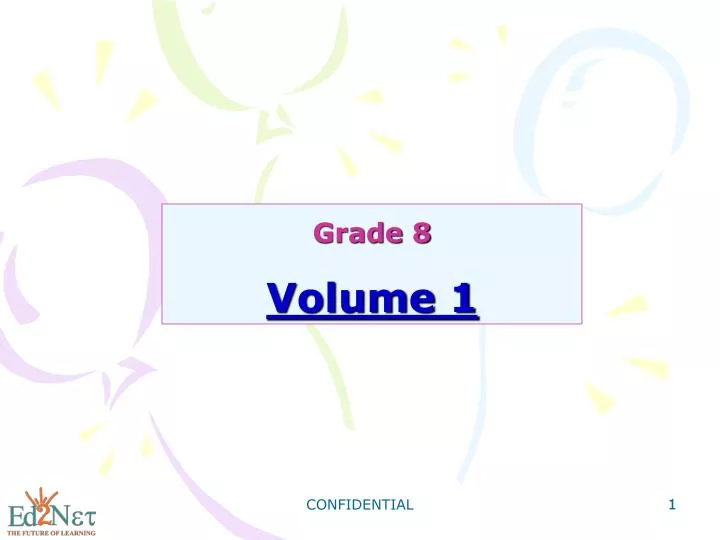 grade 8 volume 1