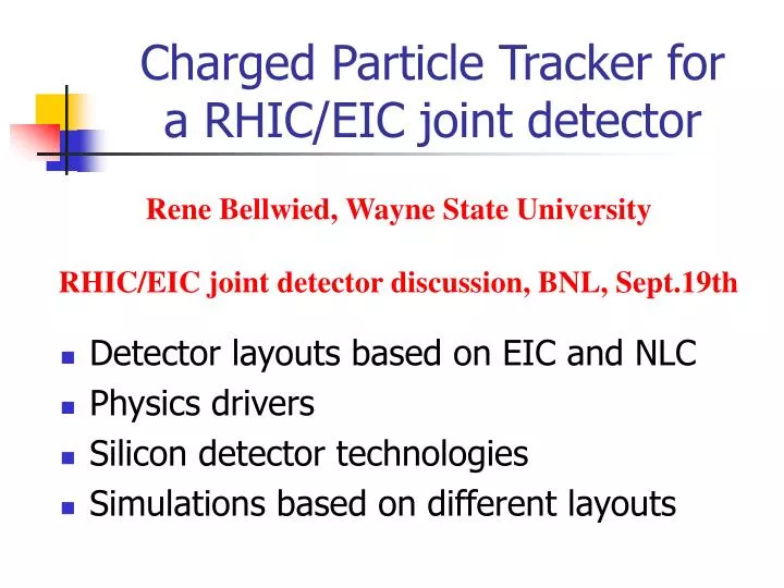 charged particle tracker for a rhic eic joint detector