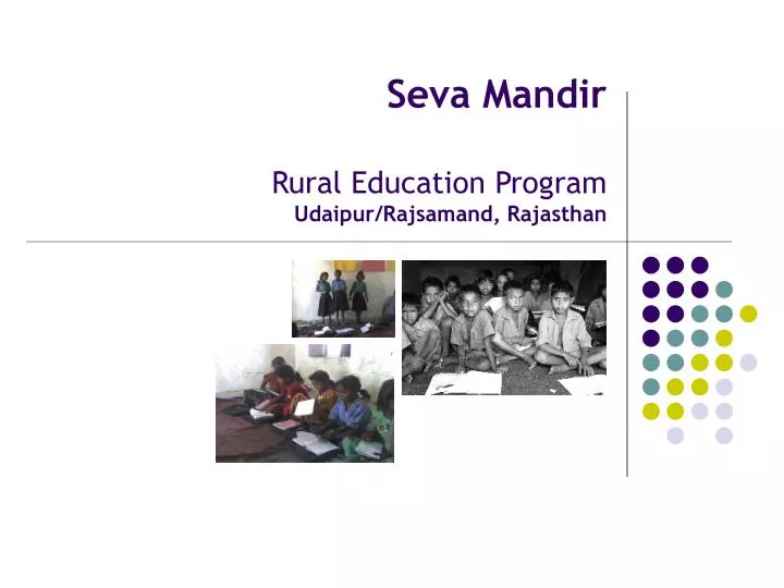 seva mandir rural education program udaipur rajsamand rajasthan