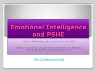 Emotional Intelligence and PSHE