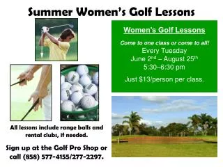 Women’s Golf Lessons