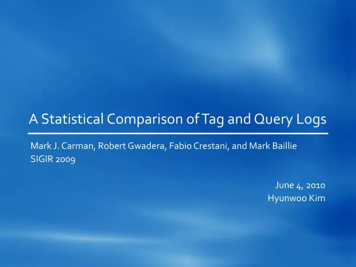 a statistical comparison of tag and query logs