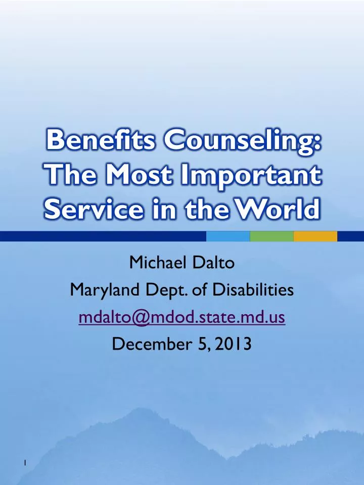 benefits counseling the most important service in the world