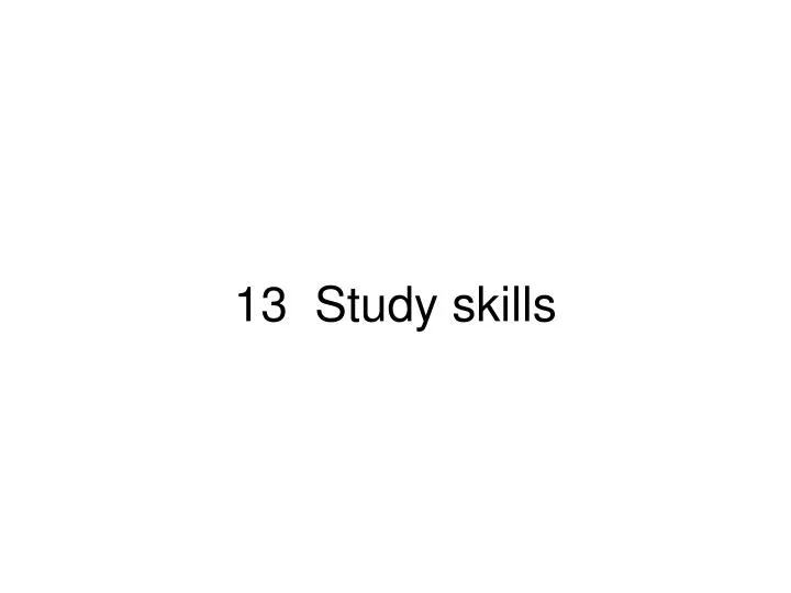 13 study skills