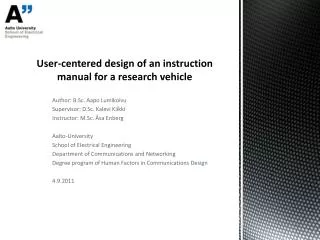 User-centered design of an instruction manual for a research vehicle