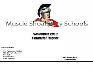 November 2010 Financial Report